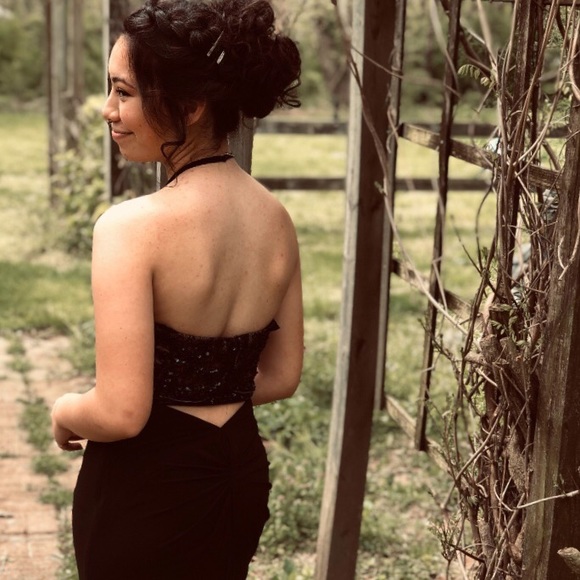 Black two piece prom dress - Picture 2 of 4